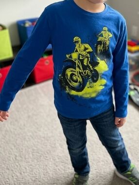 The Children's Place Blue Neon Motocross Long Sleeve Tee